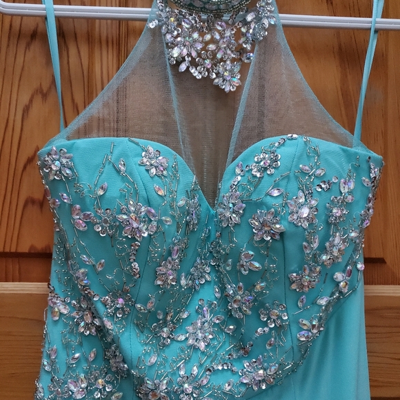 Aqua Prom Dress - Picture 3 of 6